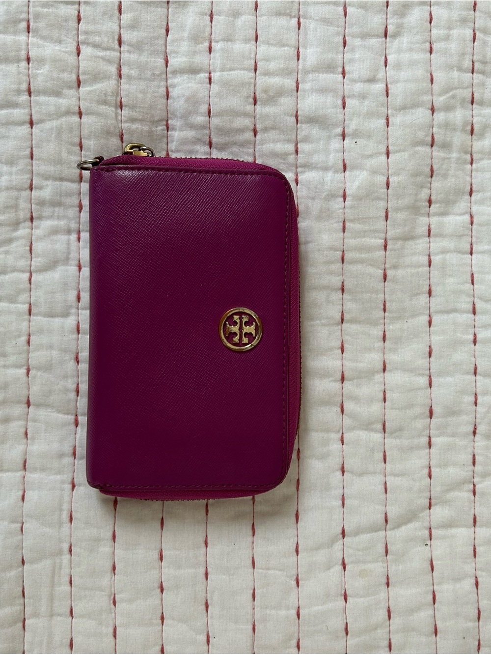 Tory Burch Magenta Zip Wallet